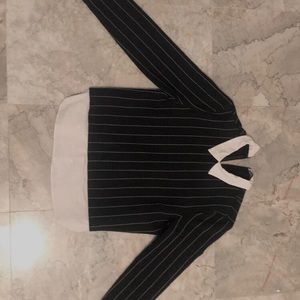 Preppy striped collared sweater